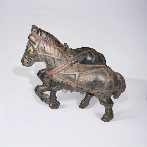 Rare Vintage Arcade Mfg Co Cast Iron Horses Please Read Description - Picture 5 of 6